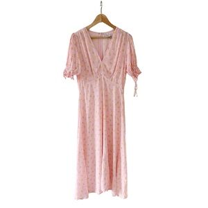 Faithful the Brand Pink Floral Midi Dress